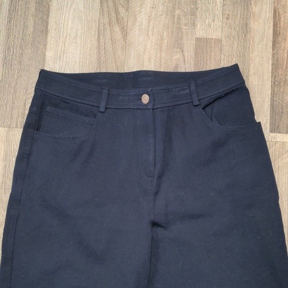 St. John Navy Blue Straight Leg Chino Trouser Pants Size 6 - Picture 2 of 14